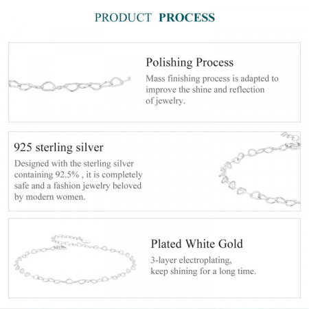 Bratara glezna argint cu inimioare [8]