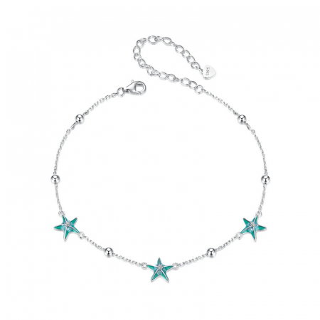 Bratara glezna argint cu stelute de mare