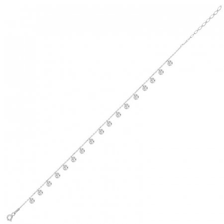 Bratara mana sau glezna din argint cu zirconii rotunde [0]