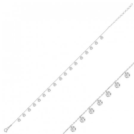 Bratara mana sau glezna din argint cu zirconii rotunde [1]