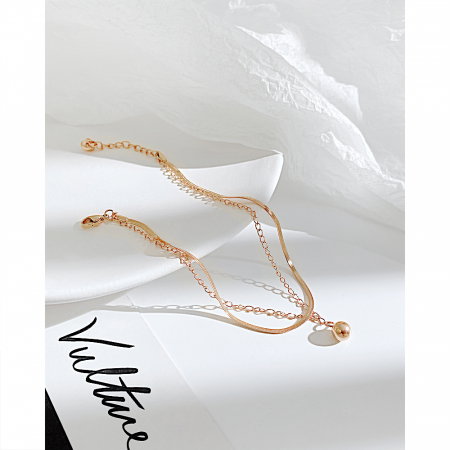 Bratara glezna dubla din inox cu bilute [6]