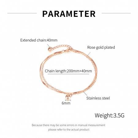 Bratara glezna dubla din inox cu bilute [5]