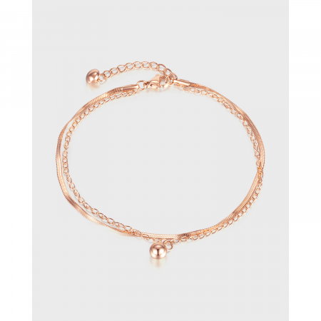 Bratara glezna dubla din inox cu bilute [13]