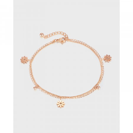 Bratara glezna dubla din inox cu flori [13]