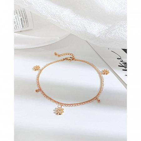 Bratara glezna dubla din inox cu flori [9]