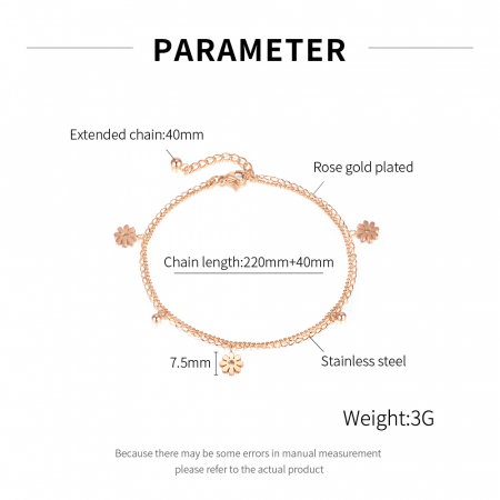 Bratara glezna dubla din inox cu flori [5]