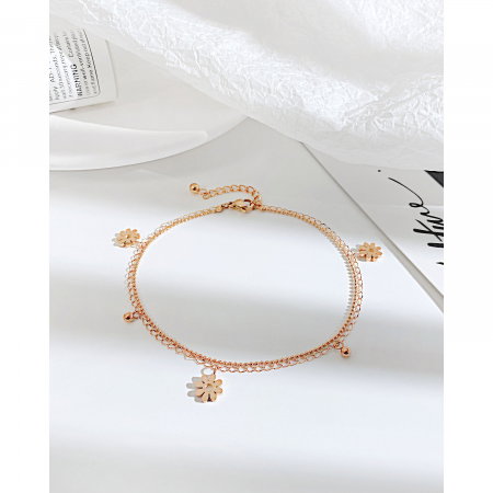 Bratara glezna dubla din inox cu flori [1]