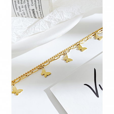 Bratara glezna dubla din inox cu fluturasi [11]