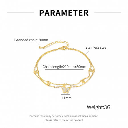 Bratara glezna dubla din inox cu fluturi [5]