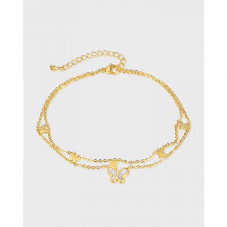 Bratara glezna dubla din inox cu fluturi [14]