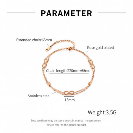 Bratara glezna dubla din inox cu infinit [4]