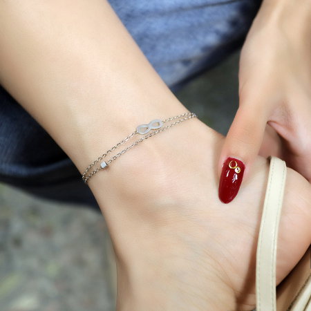 Bratara glezna dubla din inox cu infinit [2]