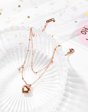 Bratara glezna dubla din inox cu inima si bilute [4]