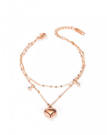 Bratara glezna dubla din inox cu inima si bilute [9]