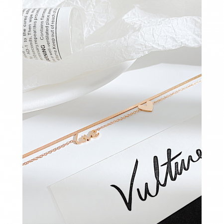 Bratara glezna dubla din inox cu inima si Love [11]