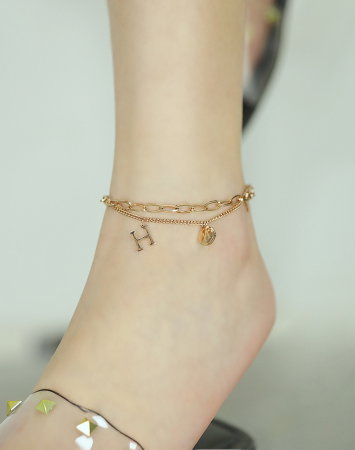 Bratara glezna dubla din inox cu litera H [10]