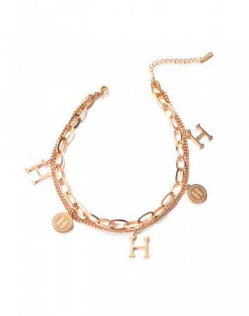 Bratara glezna dubla din inox cu litera H [14]