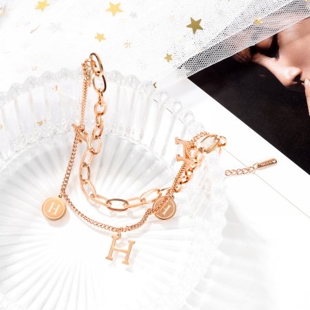 Bratara glezna dubla din inox cu litera H [1]