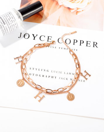 Bratara glezna dubla din inox cu litera H [11]