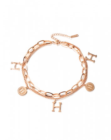 Bratara glezna dubla din inox cu litera H [15]