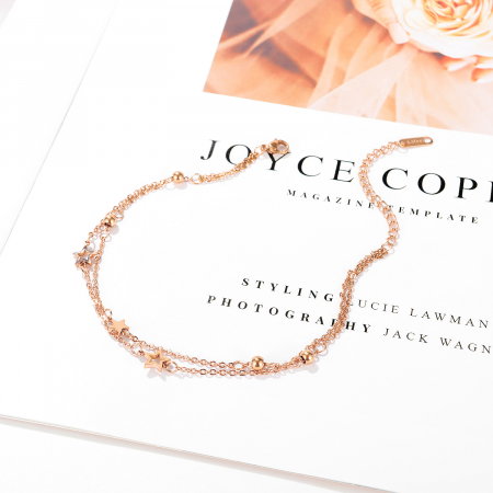 Bratara glezna dubla din inox cu stelute [2]