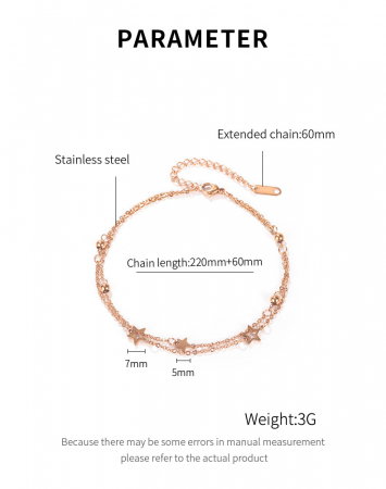 Bratara glezna dubla din inox cu stelute [5]