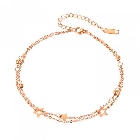 Bratara glezna dubla din inox cu stelute