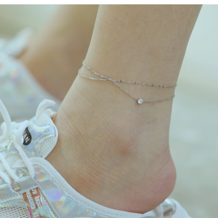 Bratara glezna dubla din inox cu zirconiu [1]