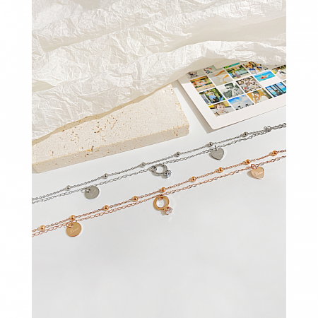 Bratara glezna dubla sin inox cu inima si inel [10]