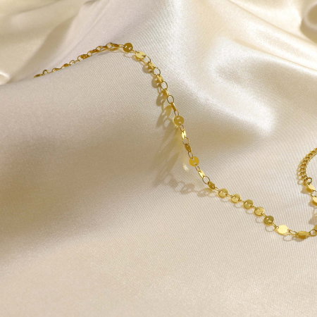 Bratara glezna inox auriu cu banuti 21 + 5 cm [4]