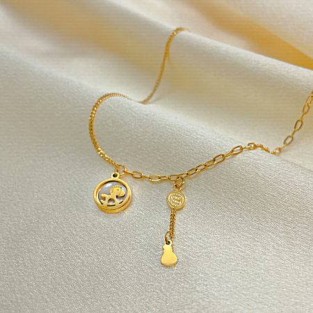 Bratara glezna inox auriu cu dolari si balansoar 27 cm [4]