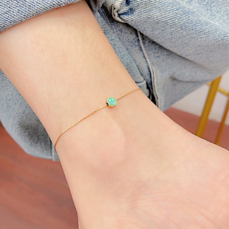 Bratara glezna inox auriu cu smily face 22 + 5,5 cm [2]