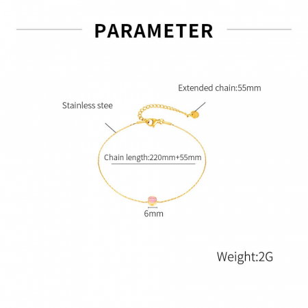Bratara glezna inox auriu cu smily face 22 + 5,5 cm [1]