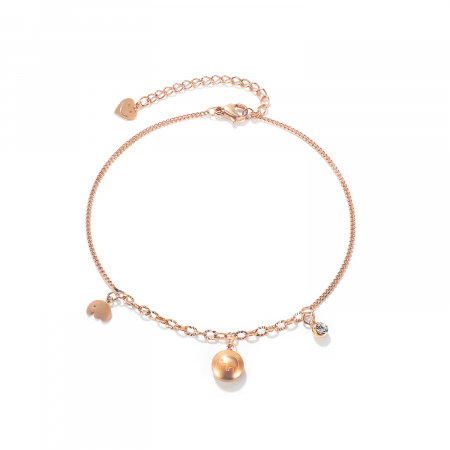 Bratara glezna inox cu elefant, smiley si zirconiu