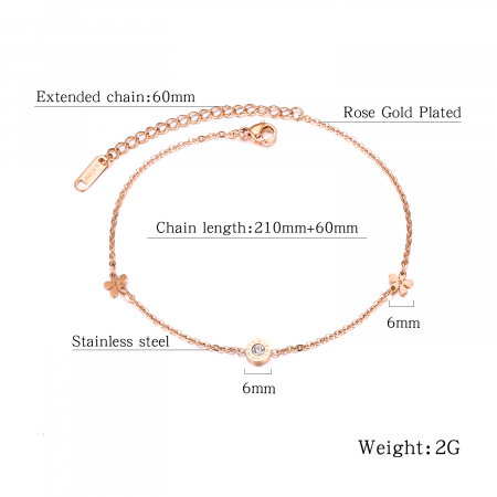Bratara glezna inox cu flori si zirconii [10]