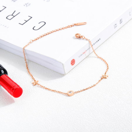 Bratara glezna inox cu flori si zirconii [4]