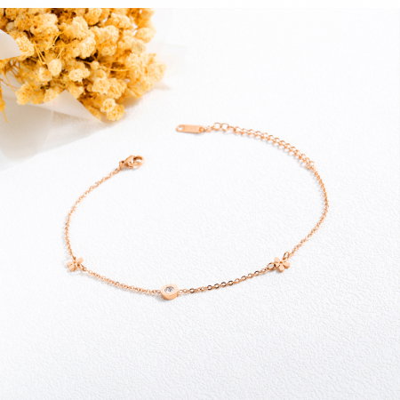 Bratara glezna inox cu flori si zirconii [2]