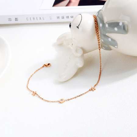 Bratara glezna inox cu flori si zirconii [7]