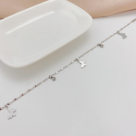 Bratara glezna inox cu fluturasi si zirconiu [6]