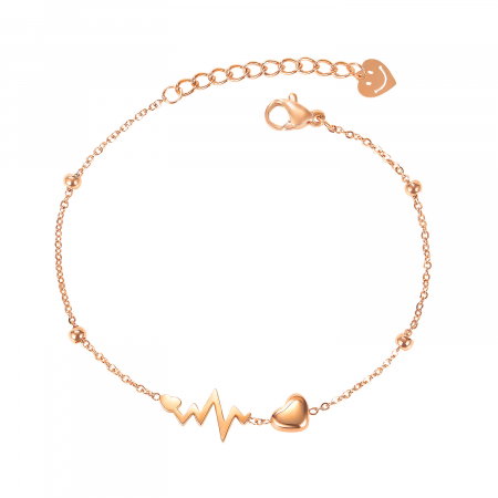 Bratara glezna inox cu inima, puls si smiley