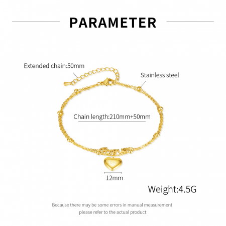 Bratara glezna inox cu inima si bilute [5]