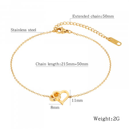 Bratara glezna inox cu inima si inel [8]