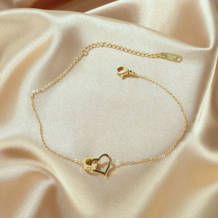 Bratara glezna inox cu inima si inel [3]