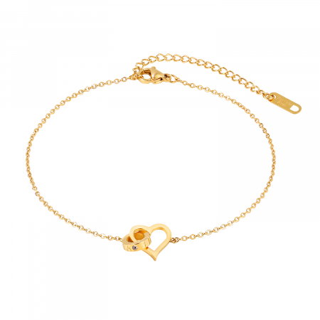 Bratara glezna inox cu inima si inel