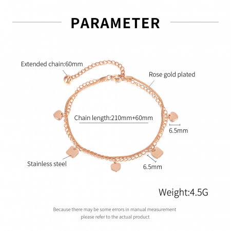 Bratara glezna inox cu inimi si patrate [3]