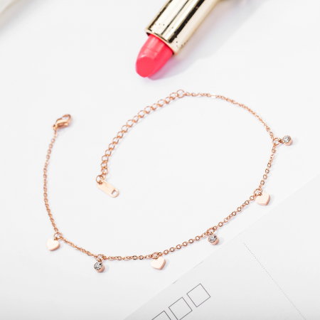 Bratara glezna inox cu inimioare [4]