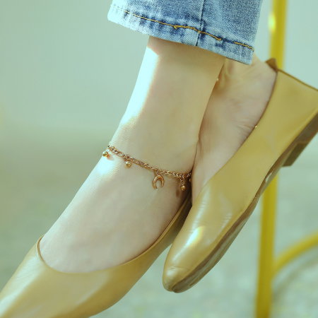 Bratara glezna inox cu semiluna si bilute [4]