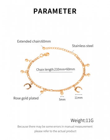 Bratara glezna inox cu semiluna si bilute [5]