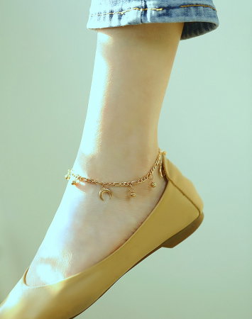 Bratara glezna inox cu semiluna si bilute [7]