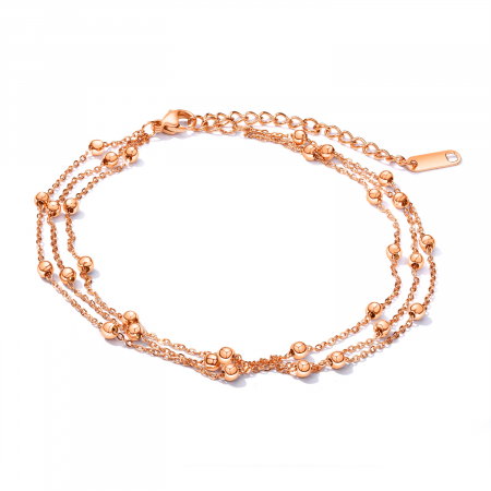 Bratara glezna tripla din inox cu bilute